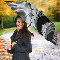 Piko Hawaiian Umbrella Monochrome Galaxy Spiral Plumeria Tribal Patterns