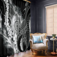 Piko Hawaiian Window Curtain Monochrome Galaxy Spiral Plumeria Tribal Patterns