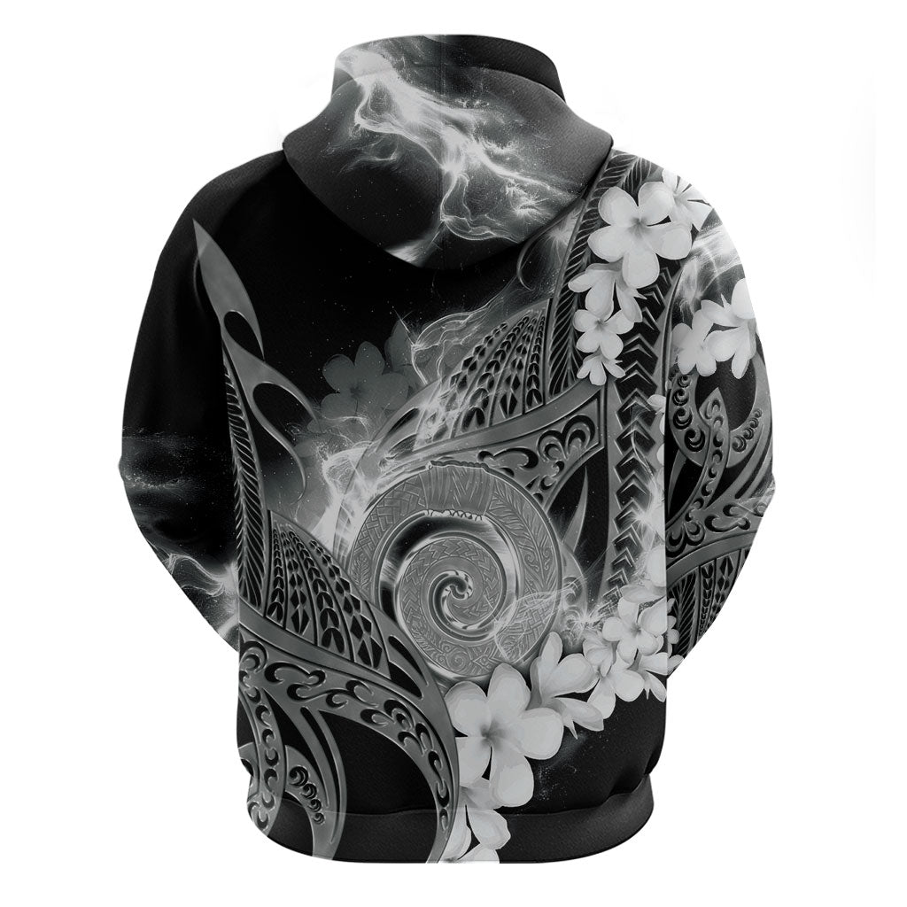 Piko Hawaiian Zip Hoodie Monochrome Galaxy Spiral Plumeria Tribal Patterns