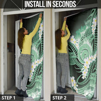 Piko Hawaiian Door Cover Green Galaxy Spiral Plumeria Tribal Patterns