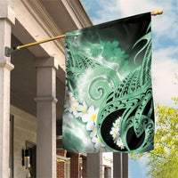 Piko Hawaiian Garden Flag Green Galaxy Spiral Plumeria Tribal Patterns