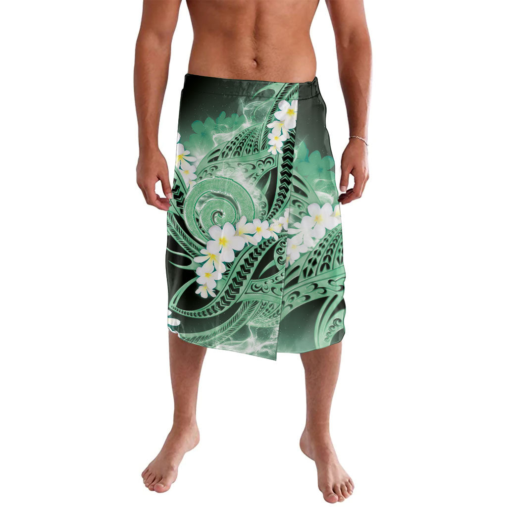 Piko Hawaiian Lavalava Green Galaxy Spiral Plumeria Tribal Patterns