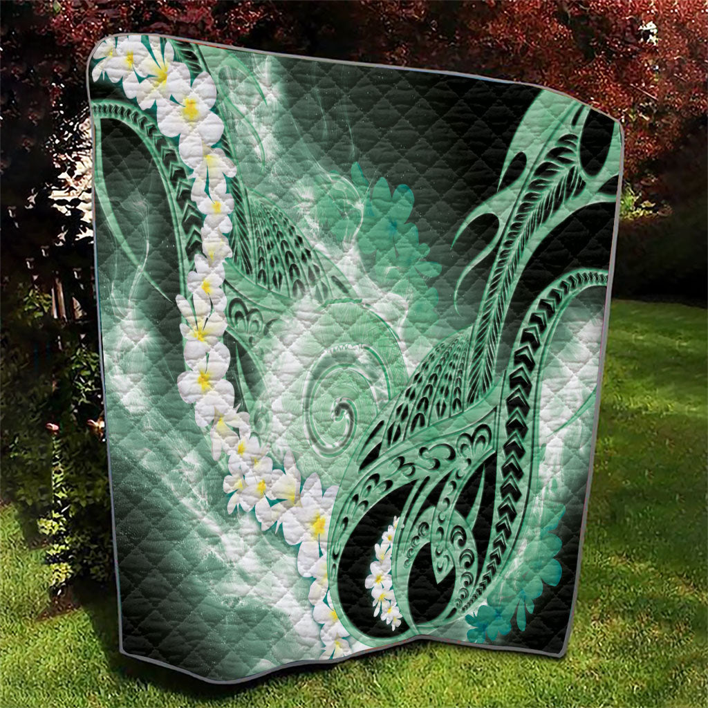 Piko Hawaiian Quilt Green Galaxy Spiral Plumeria Tribal Patterns