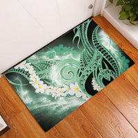Piko Hawaiian Rubber Doormat Green Galaxy Spiral Plumeria Tribal Patterns
