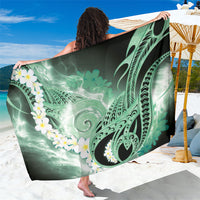 Piko Hawaiian Sarong Green Galaxy Spiral Plumeria Tribal Patterns