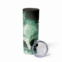 Piko Hawaiian Skinny Tumbler Green Galaxy Spiral Plumeria Tribal Patterns