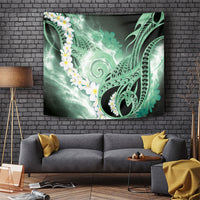 Piko Hawaiian Tapestry Green Galaxy Spiral Plumeria Tribal Patterns