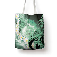 Piko Hawaiian Tote Bag Green Galaxy Spiral Plumeria Tribal Patterns