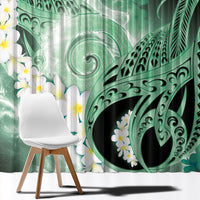 Piko Hawaiian Window Curtain Green Galaxy Spiral Plumeria Tribal Patterns