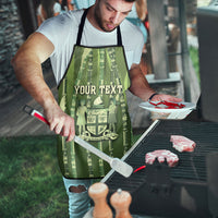 Personalised Fiji Language Week Sugarcane Masi Apron Green Tapa Tribal Pattern