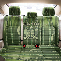 Personalised Fiji Language Week Sugarcane Masi Back Car Seat Cover Green Tapa Tribal Pattern