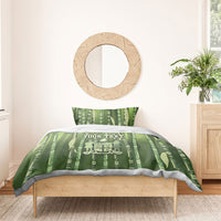Personalised Fiji Language Week Sugarcane Masi Bedding Set Green Tapa Tribal Pattern