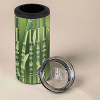Personalised Fiji Language Week Sugarcane Masi 4 in 1 Can Cooler Tumbler Green Tapa Tribal Pattern