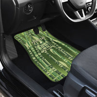 Personalised Fiji Language Week Sugarcane Masi Car Mats Green Tapa Tribal Pattern