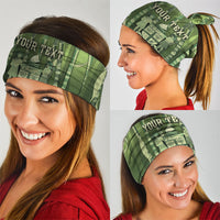 Personalised Fiji Language Week Sugarcane Masi Neck Gaiter Green Tapa Tribal Pattern