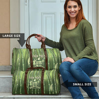 Personalised Fiji Language Week Sugarcane Masi Travel Bag Green Tapa Tribal Pattern