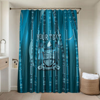 Personalised Fiji Language Week Sugarcane Masi Bathroom Set Blue Tapa Tribal Pattern