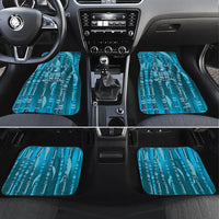 Personalised Fiji Language Week Sugarcane Masi Car Mats Blue Tapa Tribal Pattern