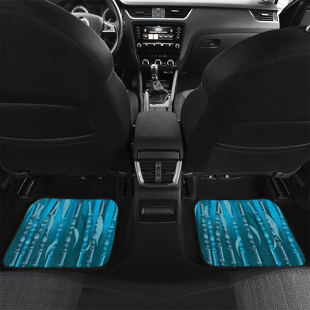 Personalised Fiji Language Week Sugarcane Masi Car Mats Blue Tapa Tribal Pattern