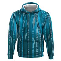 Personalised Fiji Language Week Sugarcane Masi Hoodie Blue Tapa Tribal Pattern
