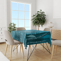 Personalised Fiji Language Week Sugarcane Masi Tablecloth Blue Tapa Tribal Pattern
