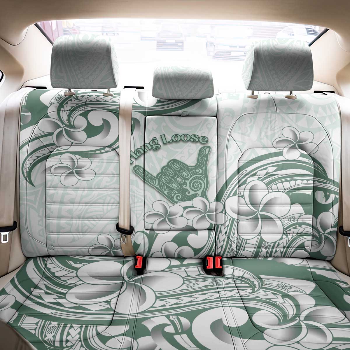 Aloha Hawaii Shaka Back Car Seat Cover Hang Loose Mint Version - Polynesian Pride