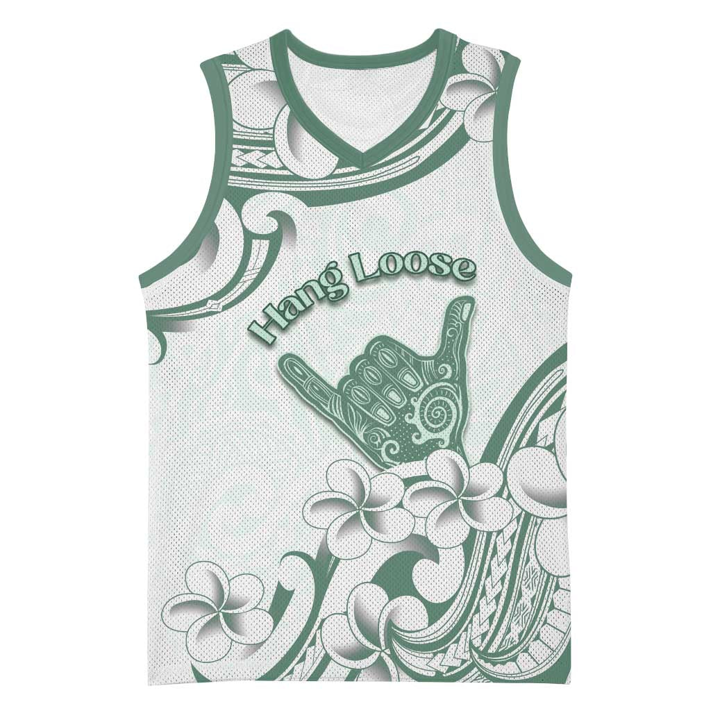 Aloha Hawaii Shaka Basketball Jersey Hang Loose Mint Version DT05 Unisex Mint - Polynesian Pride