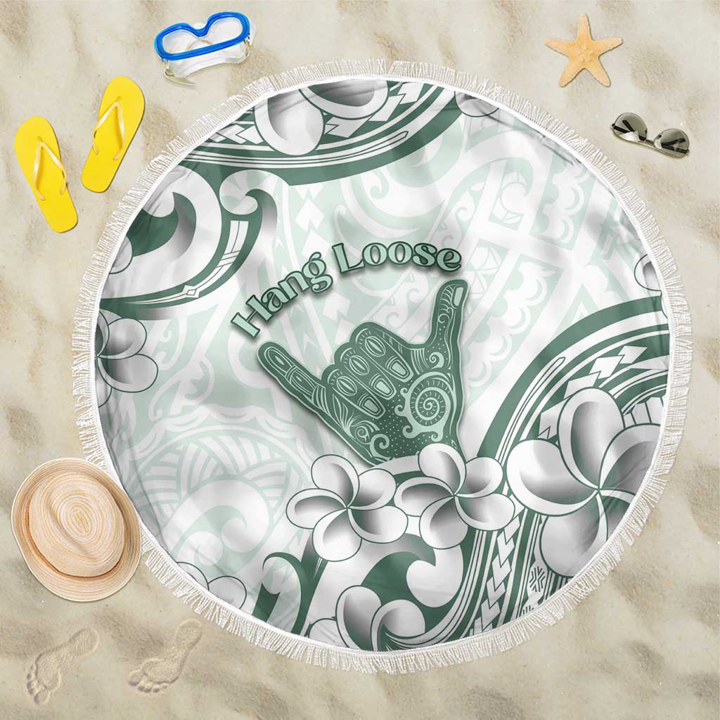 Aloha Hawaii Shaka Beach Blanket Hang Loose Mint Version DT05 One Size 150cm Mint - Polynesian Pride