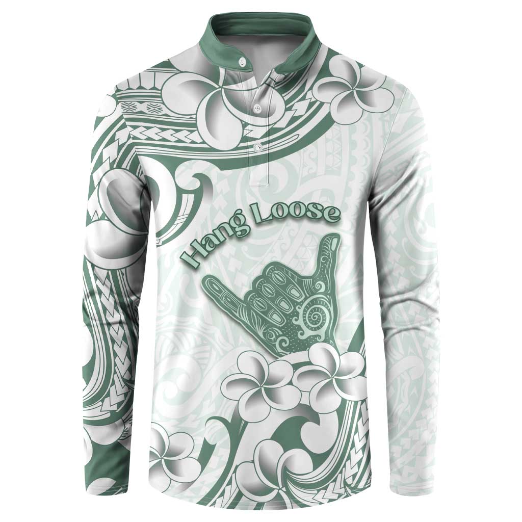 Aloha Hawaii Shaka Button Sweatshirt Hang Loose Mint Version - Polynesian Pride