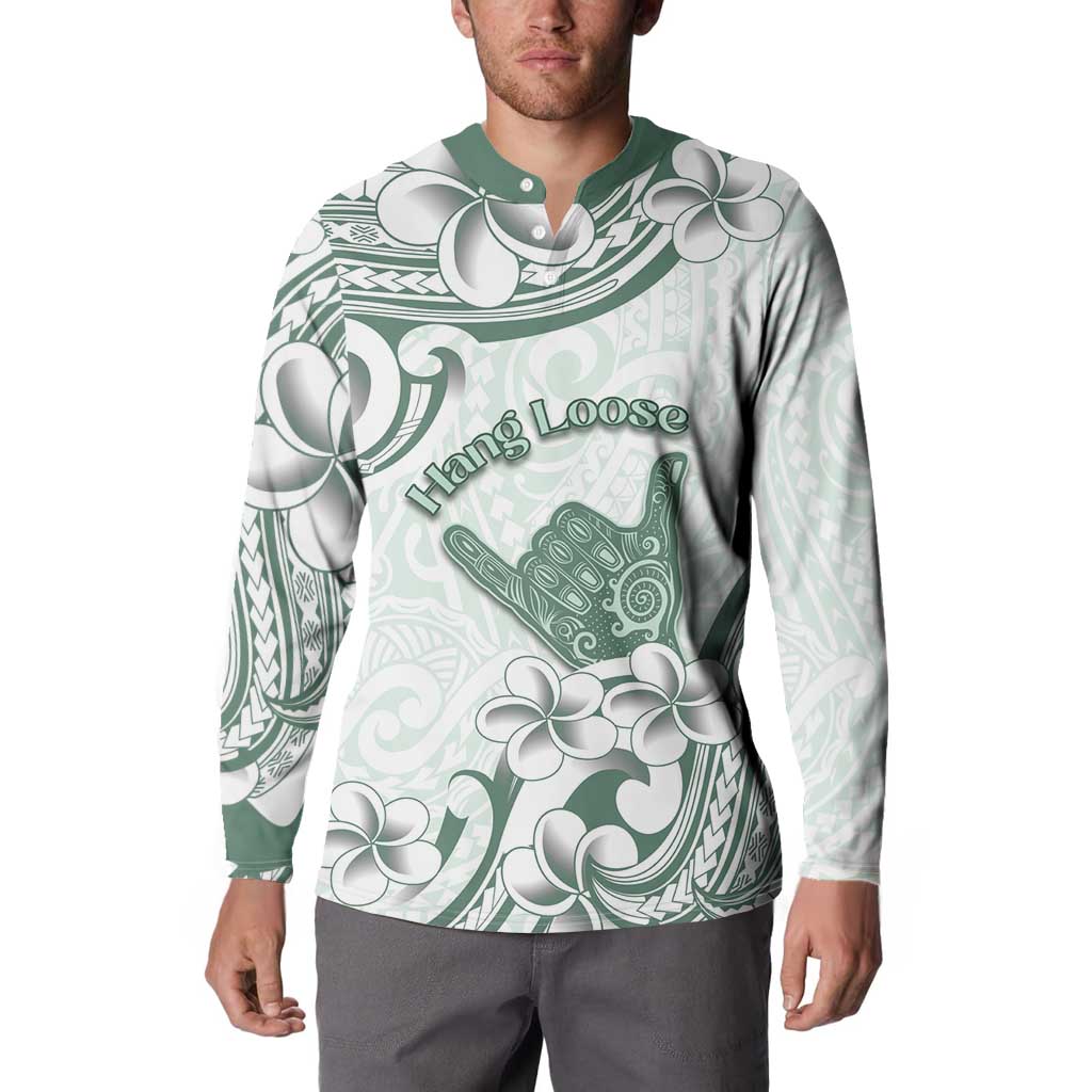 Aloha Hawaii Shaka Button Sweatshirt Hang Loose Mint Version - Polynesian Pride