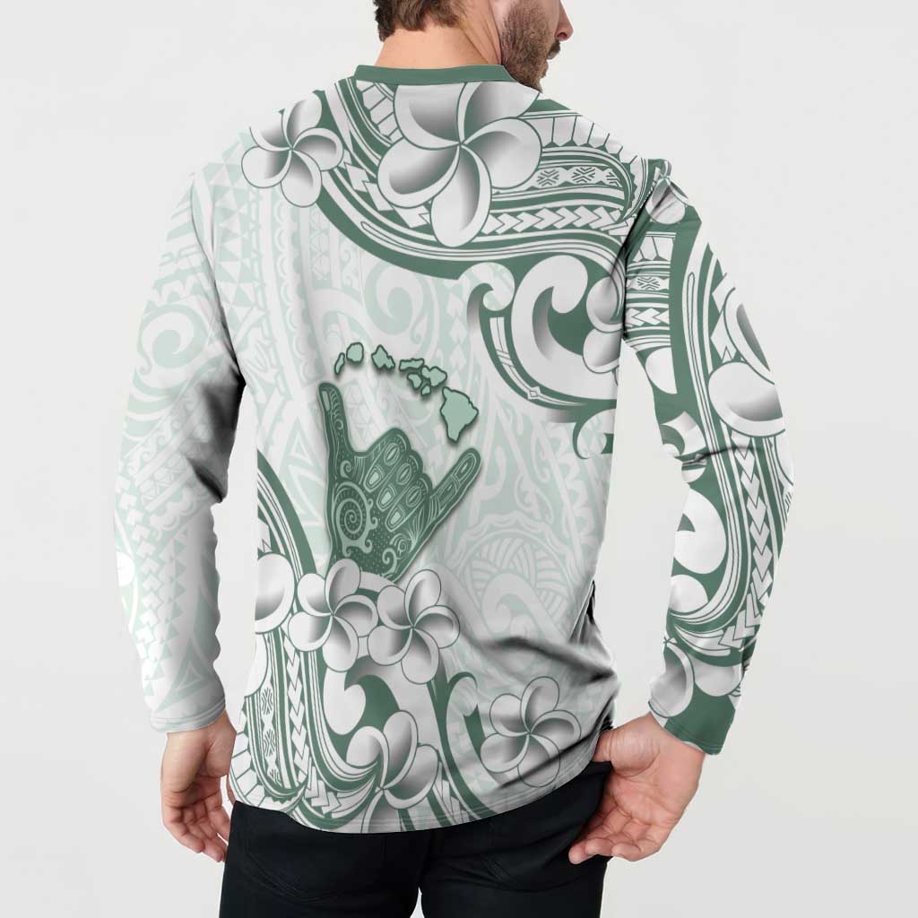 Aloha Hawaii Shaka Button Sweatshirt Hang Loose Mint Version - Polynesian Pride