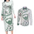 Aloha Hawaii Shaka Couples Matching Long Sleeve Bodycon Dress and Long Sleeve Button Shirt Hang Loose Mint Version - Polynesian Pride