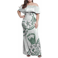 Aloha Hawaii Shaka Family Matching Off Shoulder Maxi Dress and Hawaiian Shirt Hang Loose Mint Version - Polynesian Pride