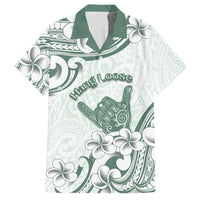 Aloha Hawaii Shaka Family Matching Puletasi and Hawaiian Shirt Hang Loose Mint Version - Polynesian Pride
