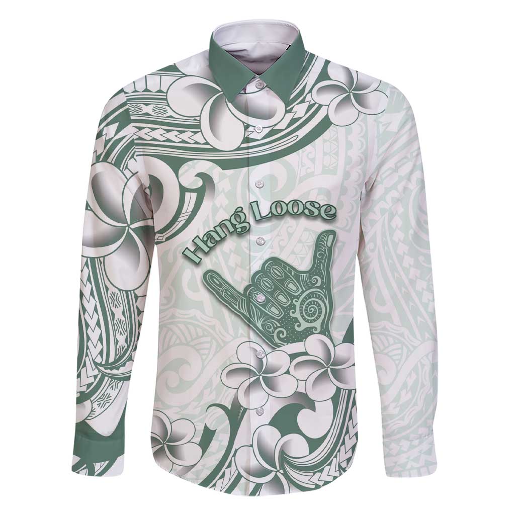 Aloha Hawaii Shaka Family Matching Short Sleeve Bodycon Dress and Hawaiian Shirt Hang Loose Mint Version - Polynesian Pride