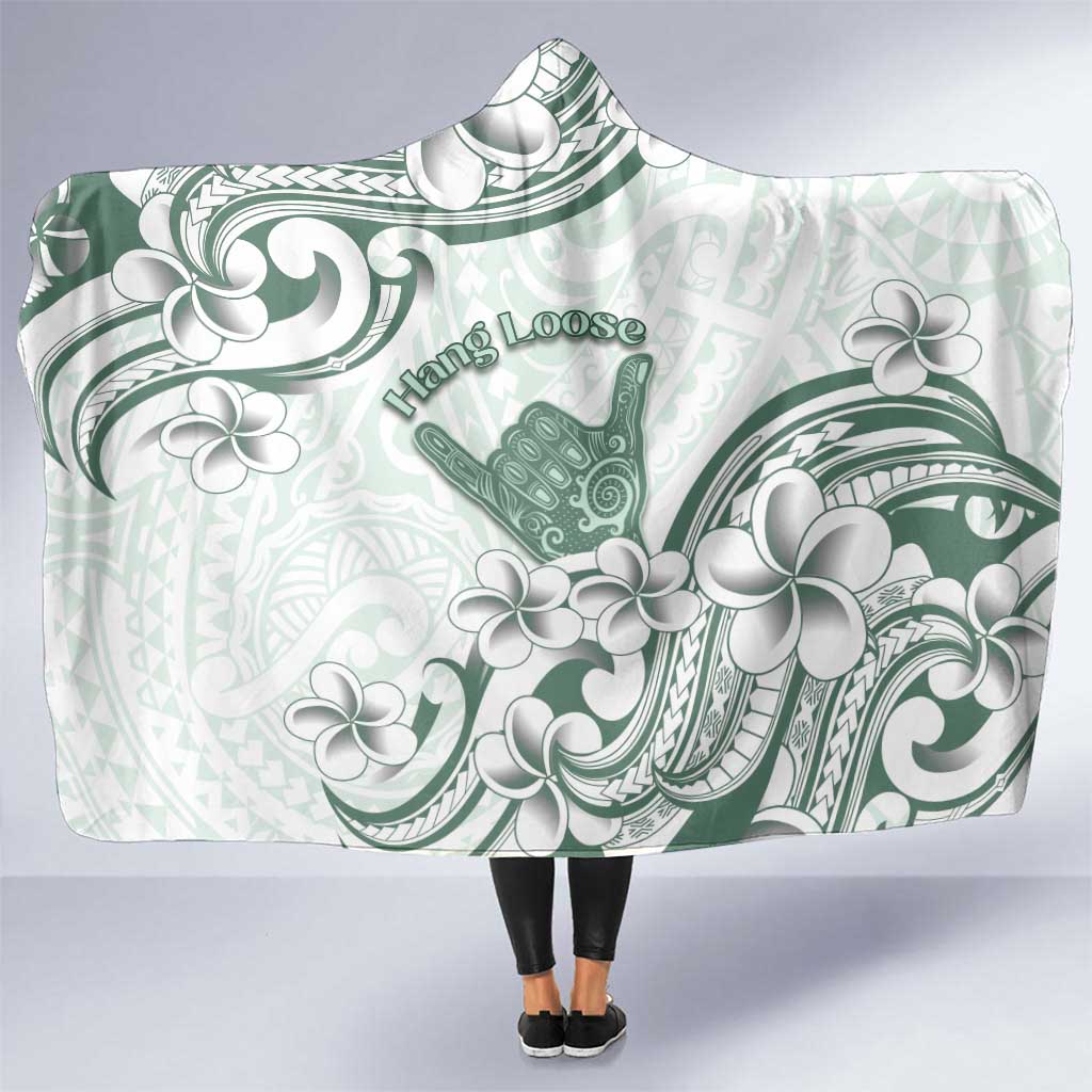 Aloha Hawaii Shaka Hooded Blanket Hang Loose Mint Version DT05 One Size Mint - Polynesian Pride