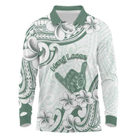 Aloha Hawaii Shaka Long Sleeve Polo Shirt Hang Loose Mint Version - Polynesian Pride