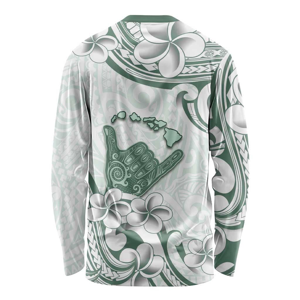 Aloha Hawaii Shaka Long Sleeve Shirt Hang Loose Mint Version - Polynesian Pride
