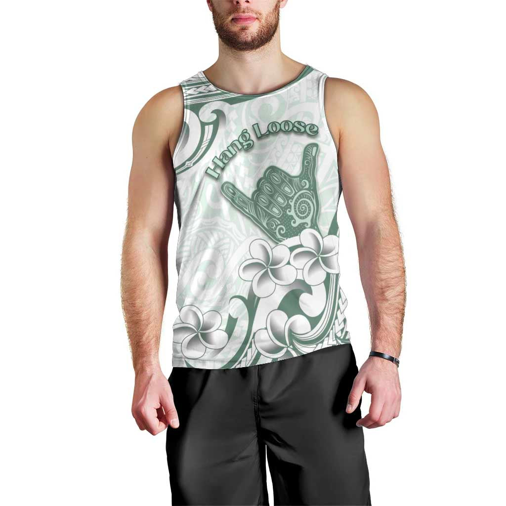 Aloha Hawaii Shaka Men Tank Top Hang Loose Mint Version - Polynesian Pride