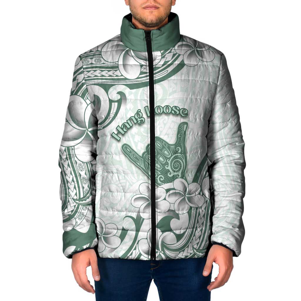 Aloha Hawaii Shaka Padded Jacket Hang Loose Mint Version DT05 Men Mint - Polynesian Pride