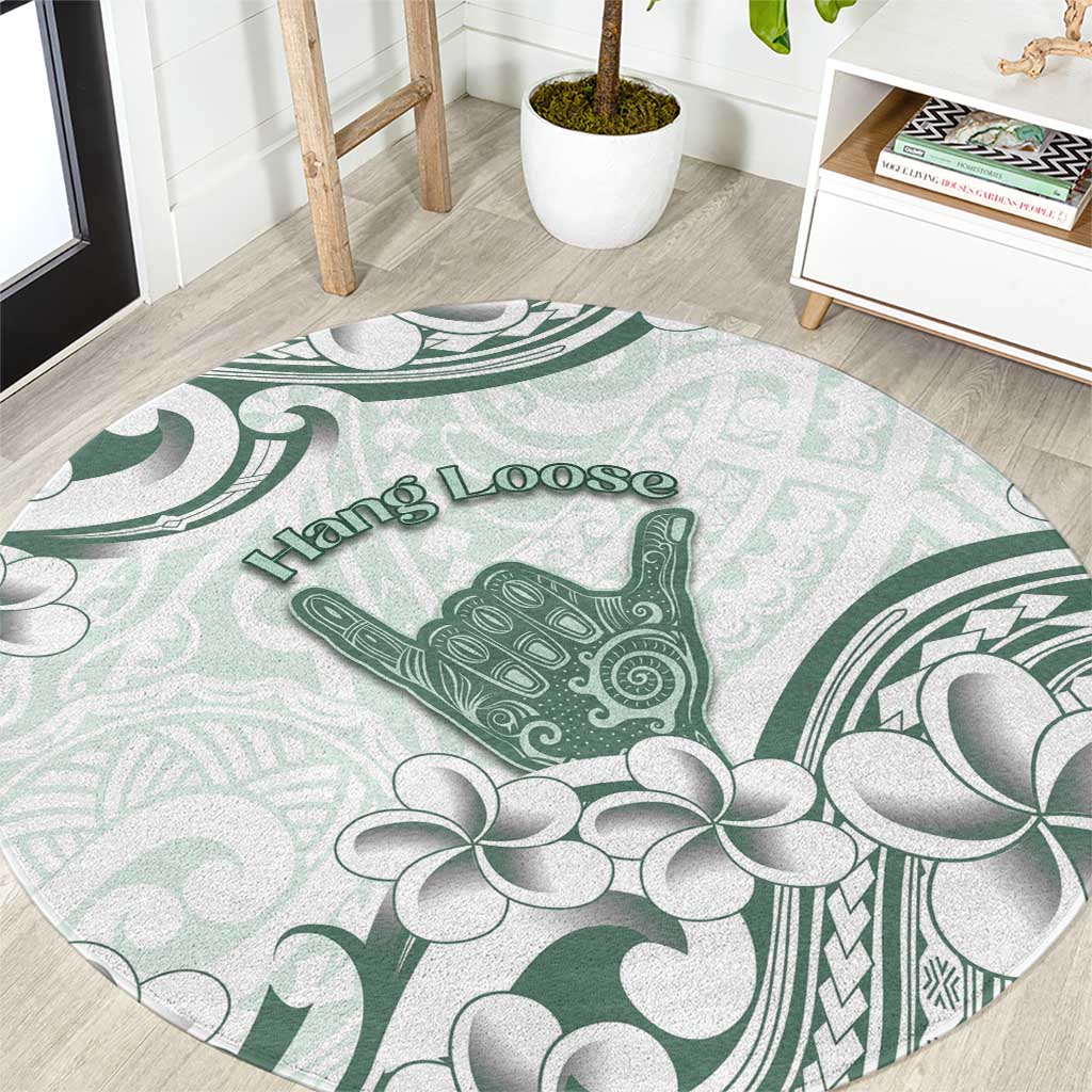 Aloha Hawaii Shaka Round Carpet Hang Loose Mint Version DT05 Mint - Polynesian Pride