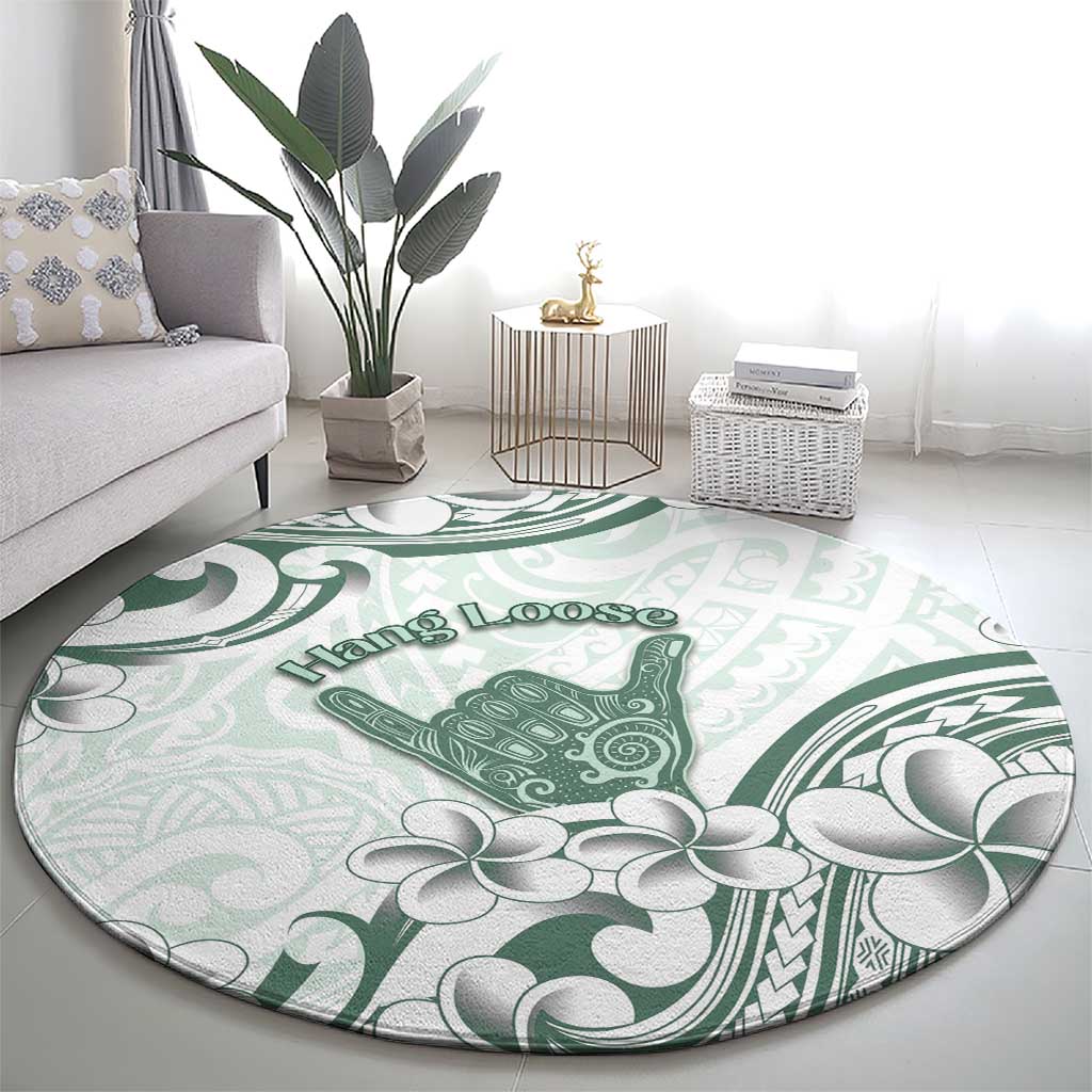 Aloha Hawaii Shaka Round Carpet Hang Loose Mint Version - Polynesian Pride