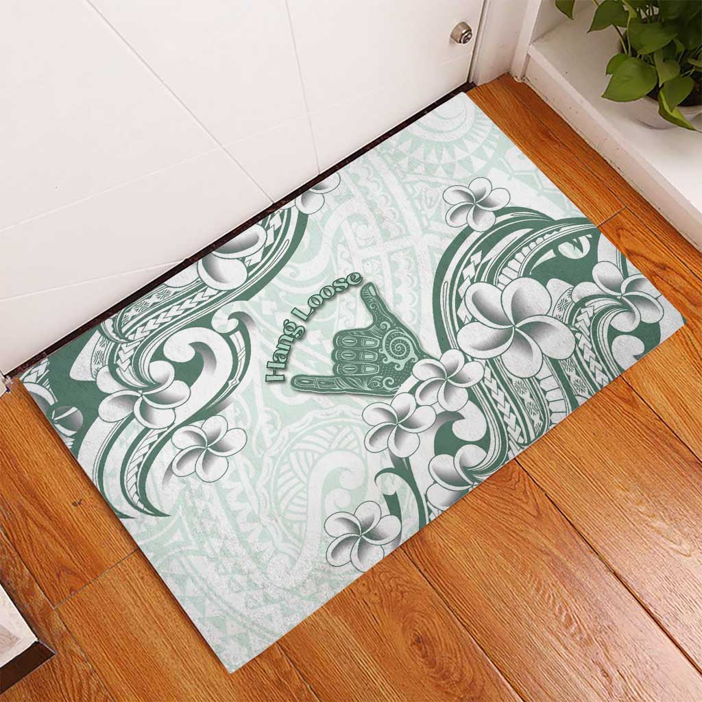 Aloha Hawaii Shaka Rubber Doormat Hang Loose Mint Version - Polynesian Pride