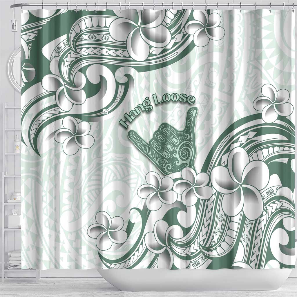 Aloha Hawaii Shaka Shower Curtain Hang Loose Mint Version - Polynesian Pride