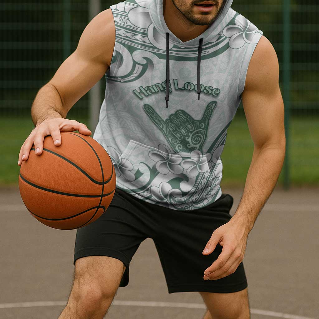 Aloha Hawaii Shaka Sleeveless Hoodie Hang Loose Mint Version - Polynesian Pride