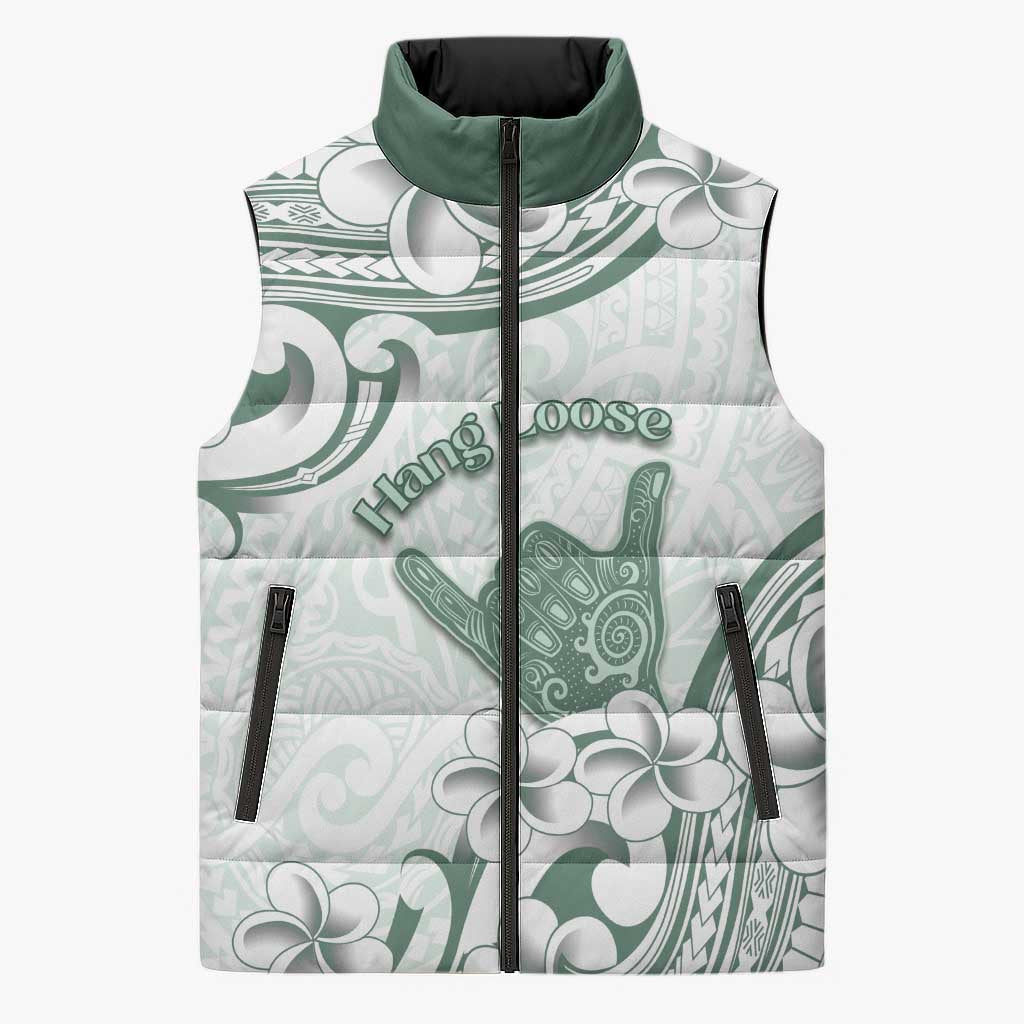 Aloha Hawaii Shaka Sleeveless Puffer Jacket Hang Loose Mint Version DT05 Unisex Mint - Polynesian Pride