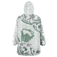Aloha Hawaii Shaka Wearable Blanket Hoodie Hang Loose Mint Version - Polynesian Pride