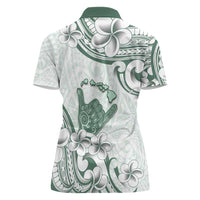 Aloha Hawaii Shaka Women Polo Shirt Hang Loose Mint Version - Polynesian Pride