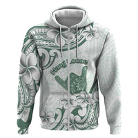 Aloha Hawaii Shaka Zip Hoodie Hang Loose Mint Version - Polynesian Pride