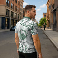 Aloha Hawaii Shaka Zipper Polo Shirt Hang Loose Mint Version - Polynesian Pride